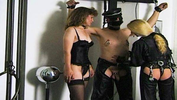 German BDSM slave get punishment from 2 Dominas in Latex - Germany on allbdsmporn.com