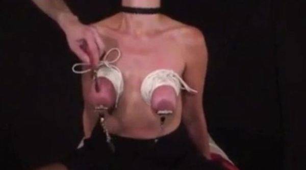 She is submitted to all kinds of my bizarre Bdsm experiments including needles and electro. on allbdsmporn.com